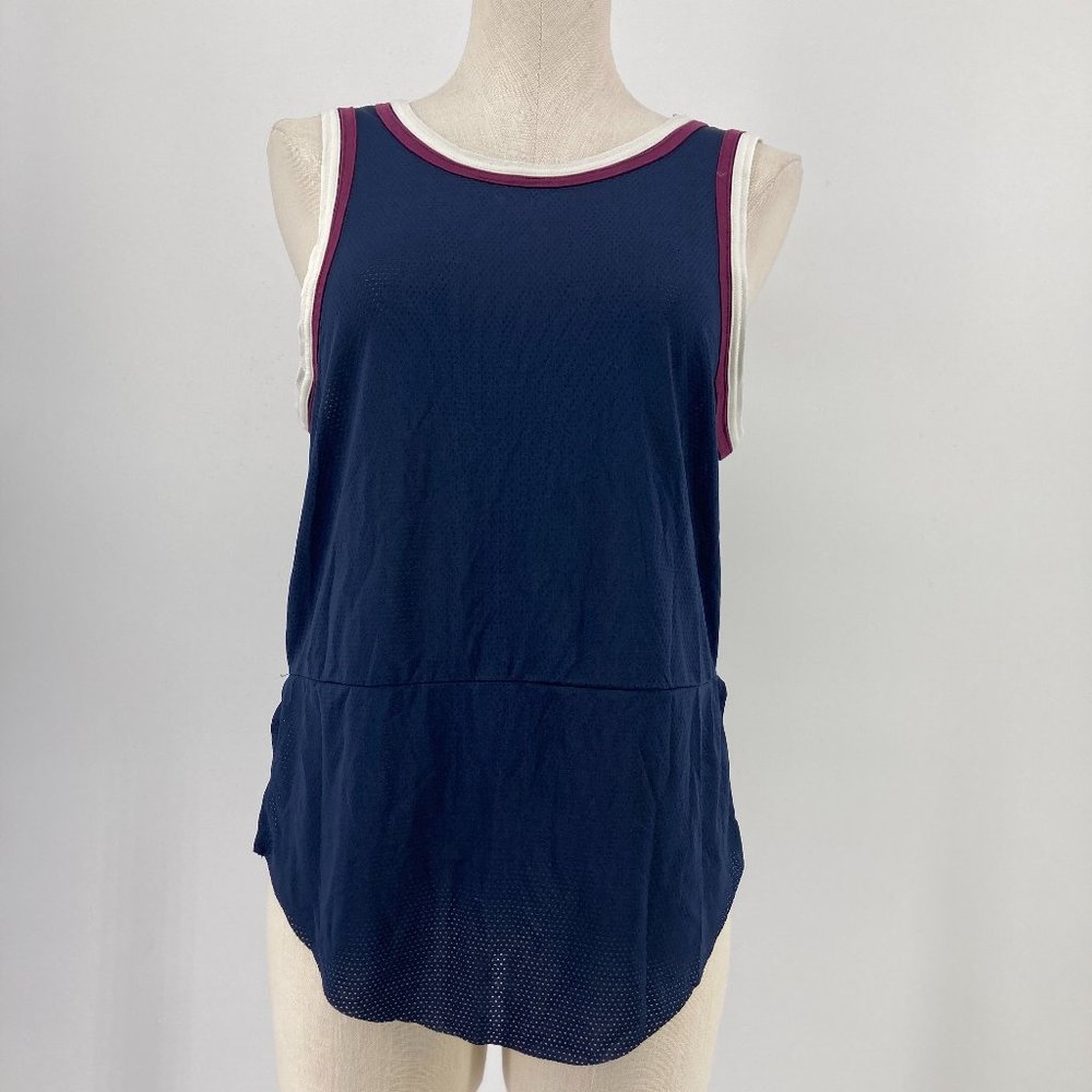 Free People Movement Top Blue Mesh Tank Sleeveless Stretch Athletic Size Small